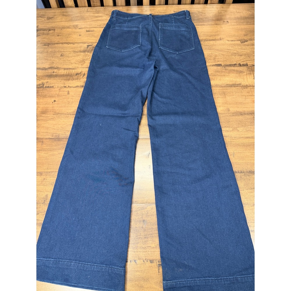 Faherty Womens High Rise Wide Leg Patch Pocket Jeans Dark Indigo Size 30 - Picture 5 of 7